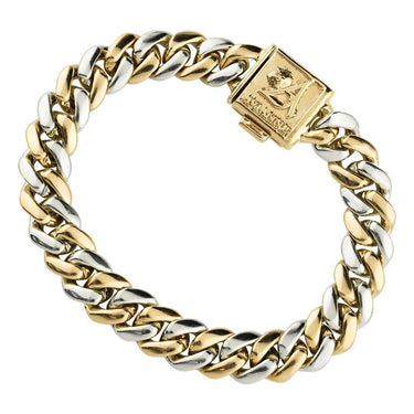 Diamond Cuban Link Bracelet Two Tone Gold 5.50 Ctw